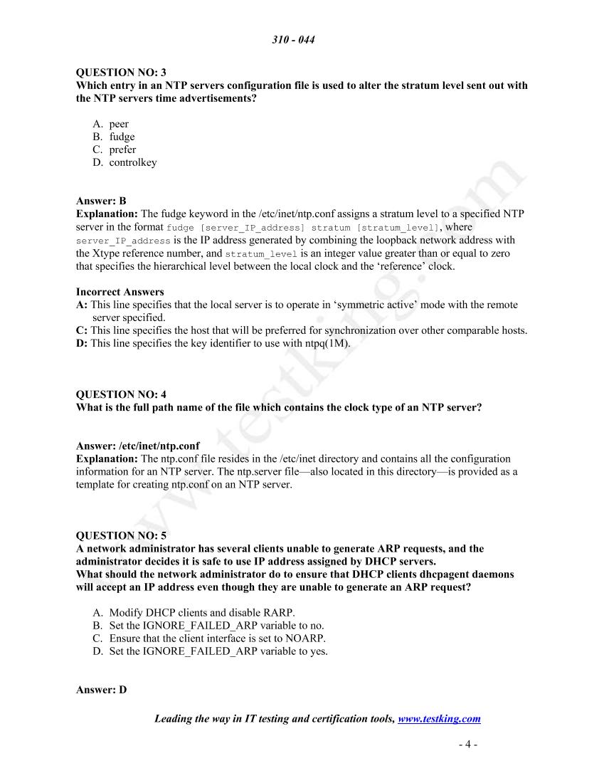 Test King - Sun 310-044 Sun Certified Network Administrator For Solaris 9 (4.0)-电子书-第4页