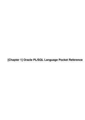 O'Reilly - Oracle Language Pocket Reference