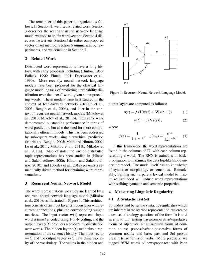 Mikolov 等。 - Linguistic Regularities in Continuous Space Word R-电子书-第2页