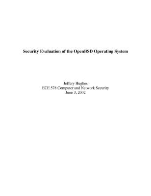 Security Evaluation of the OpenBSD Operating System