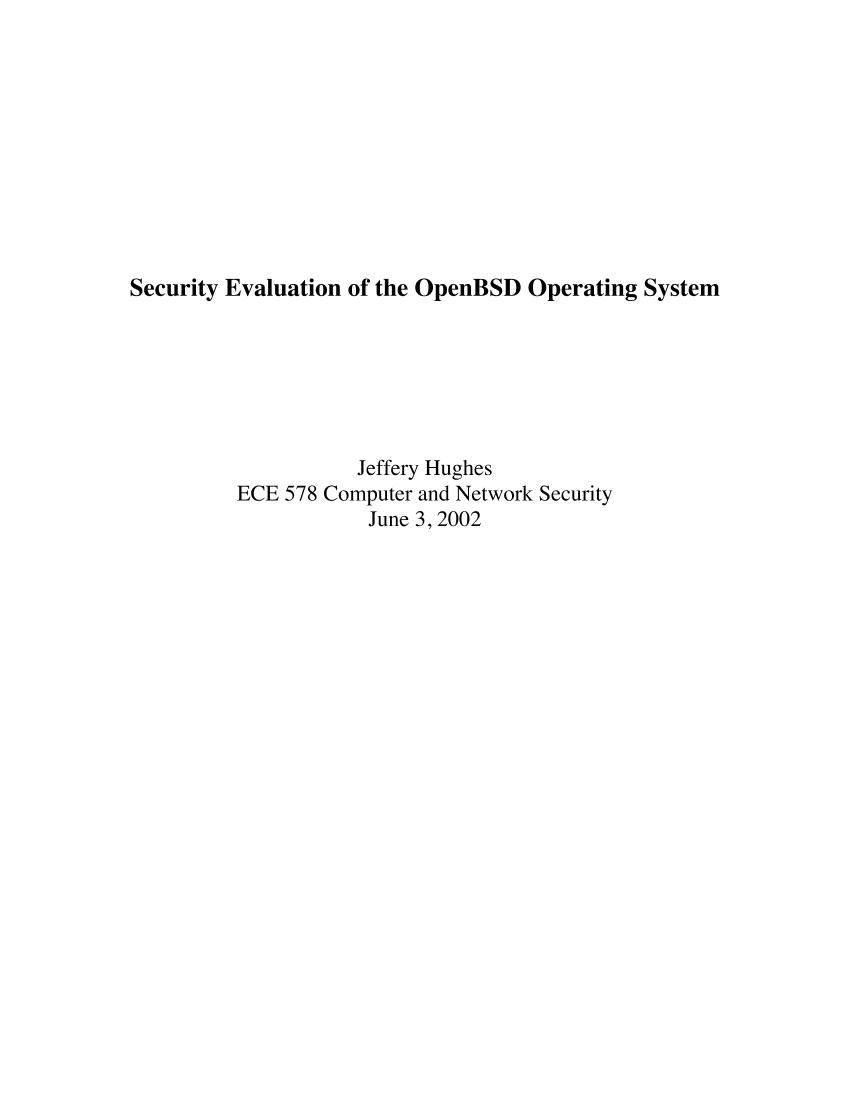 Security Evaluation of the OpenBSD Operating System-电子书-第1页