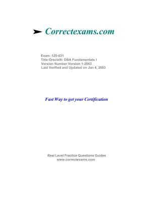 CorrectExams Oracle 1Z0-031 Exam Study Guide v1-2003