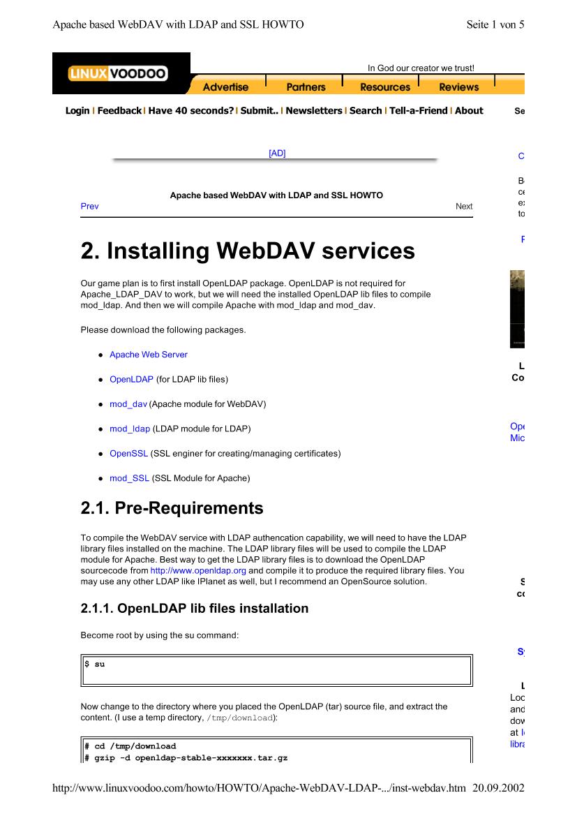 Apache based WebDAV with LDAP and SSL HOWTO3-电子书-第1页