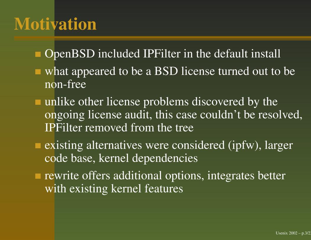 Design and Performance of the OpenBSD Statefull Packet Filter - Slides-电子书-第3页