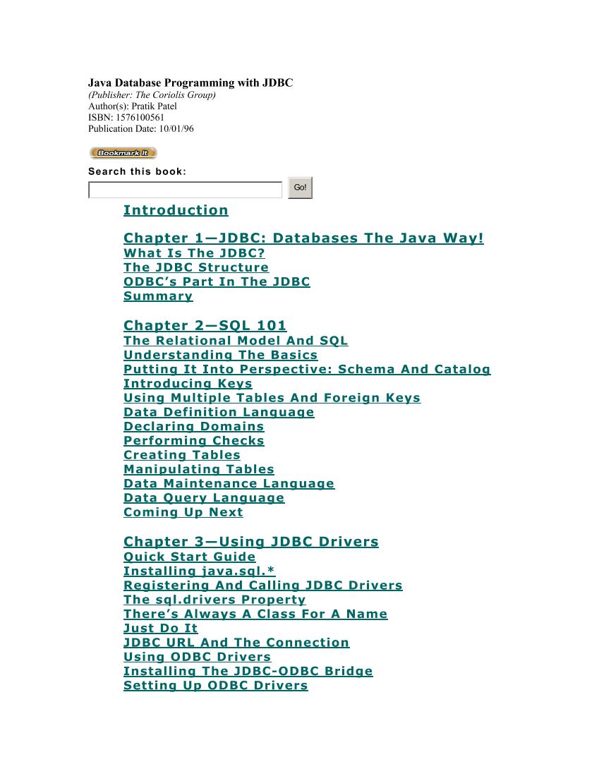 O'Reilly - Java Database Programming with JDBC-电子书-第1页