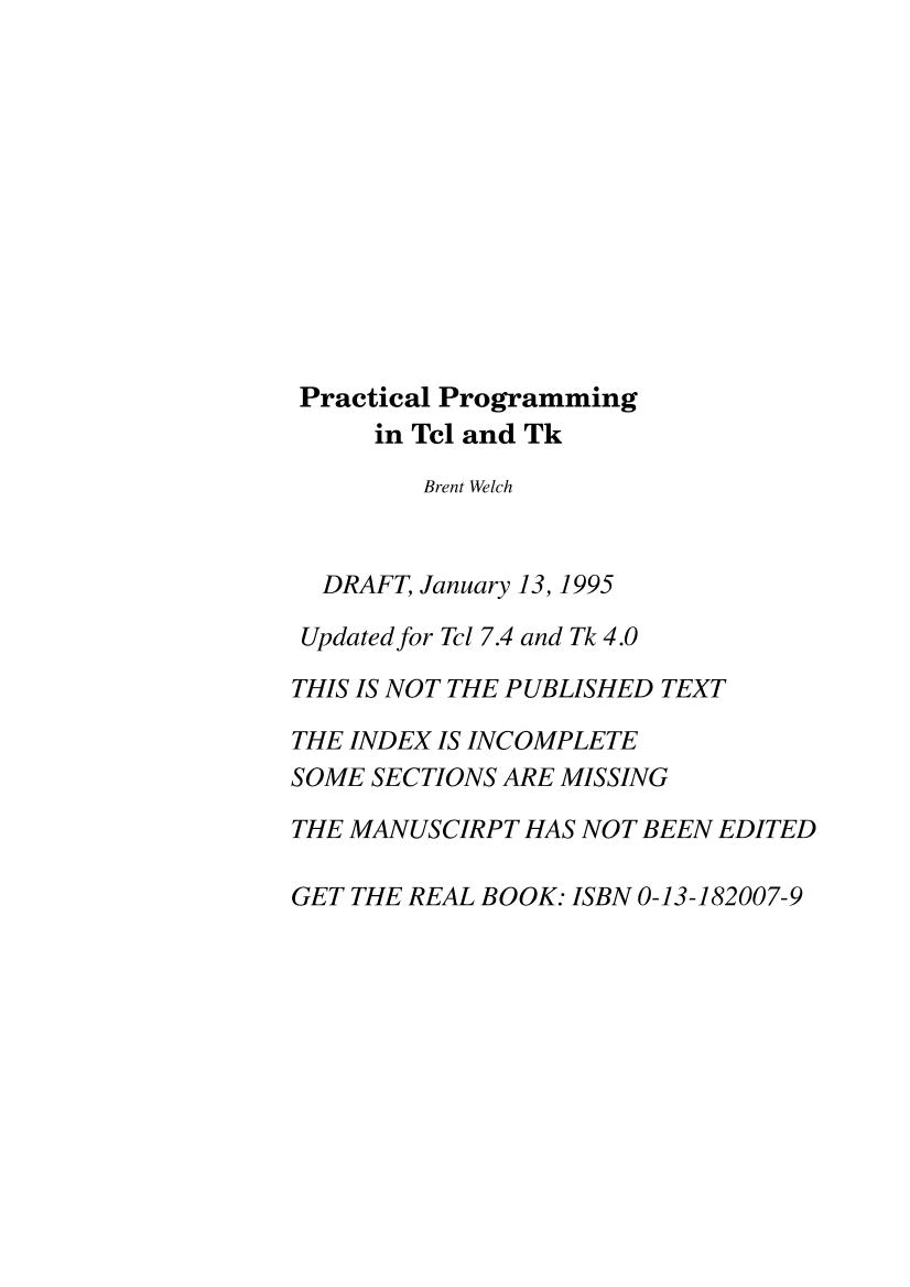 Practical Programming in Tcl and Tk (book)-电子书-第1页