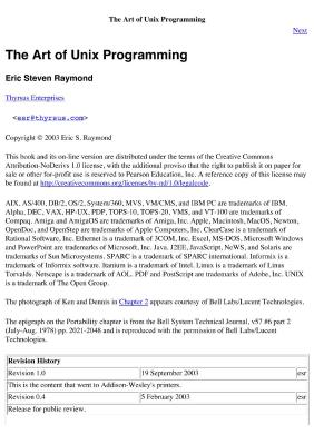 Prentice Hall - The Art Of Unix Programming (Eric Raymond) - 2003 - (By Laxxuss)