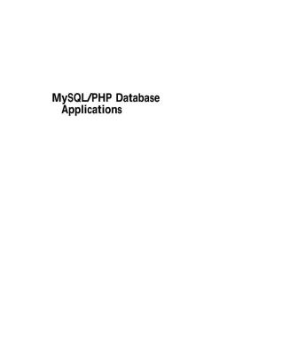 Wiley - Mysql PHP Database Applications