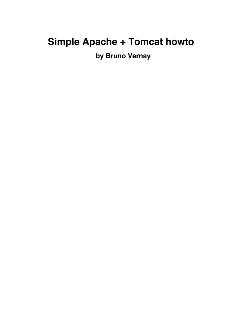 Simple Apache and Tomcat HOWTO-电子书-第1页