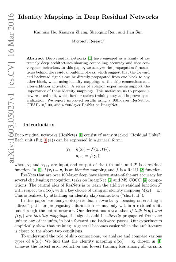 He 等。 - 2016 - Identity Mappings in Deep Residual Networks-电子书-第1页