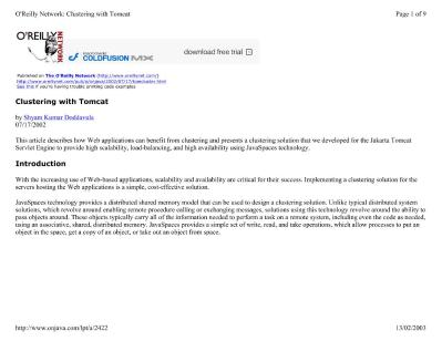 Clustering with Tomcat