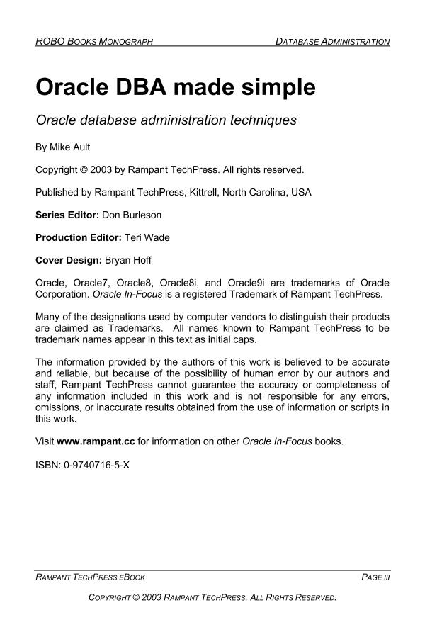 Rampant.TechPress.Oracle.DBA.Made.Simple.Oracle.Database.Administration.Techniques.eBook-DDU-电子书-第5页