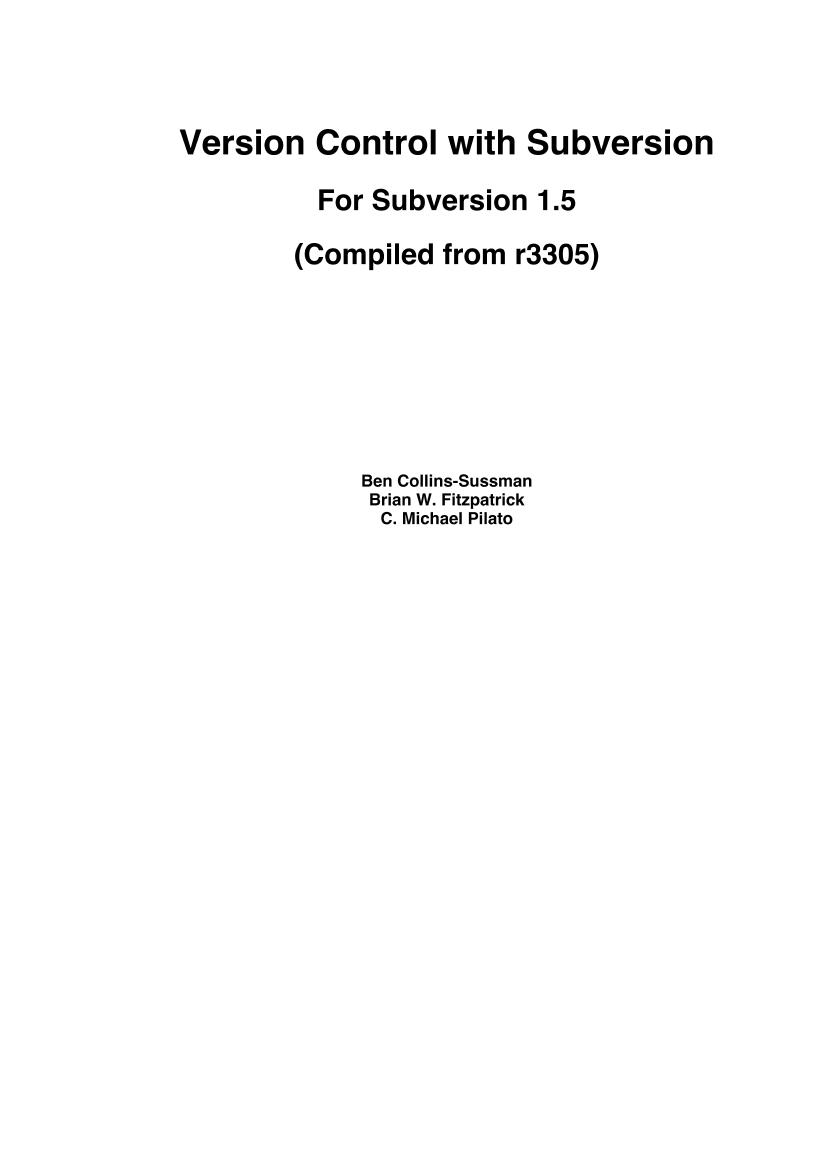 O'Reilly - Version Control with Subversion - 2nd - 2008-电子书-第1页