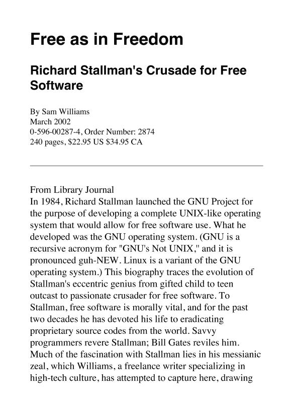 Williams, Sam - Free as in Freedom-Richard Stallman's Crusad-电子书-第2页