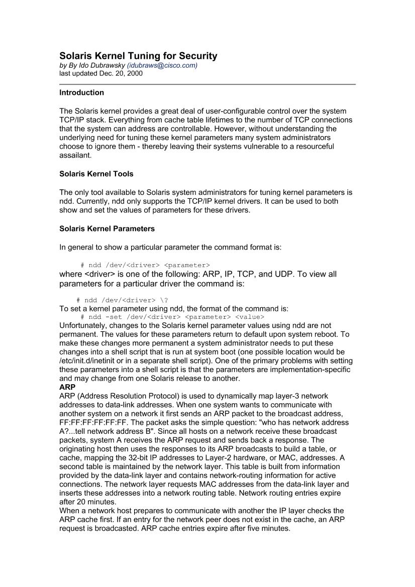 (eBook - pdf) Solaris Kernel Tuning for Security-电子书-第1页