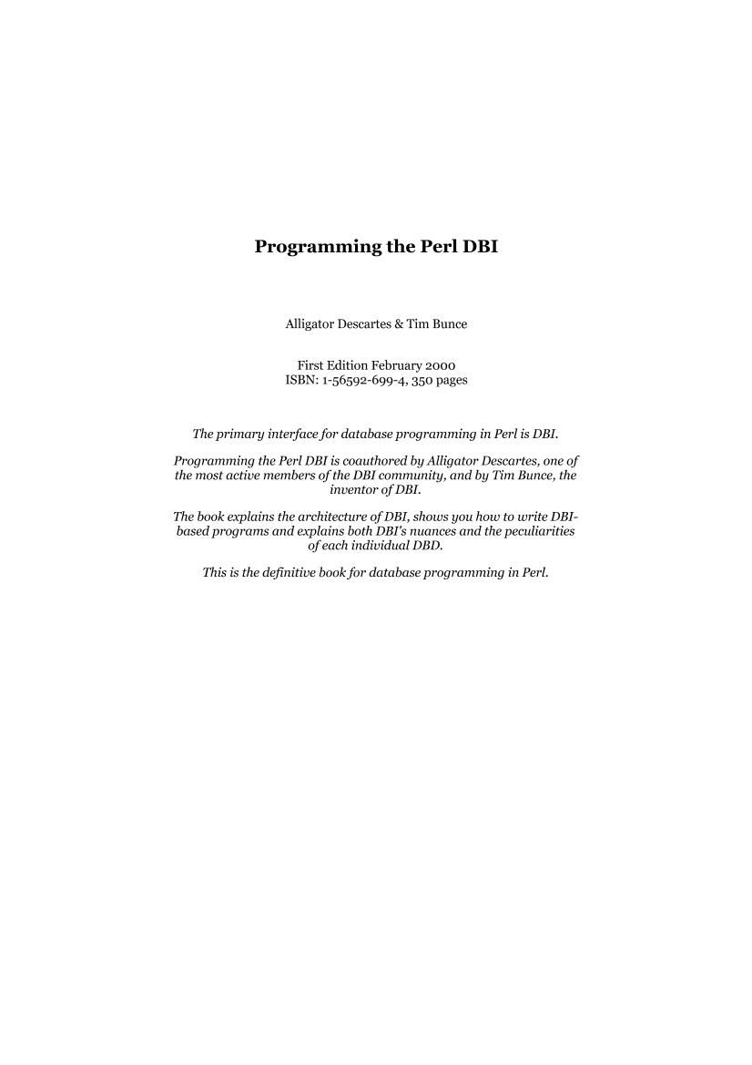 O'Reilly - Programming the Perl DBI-电子书-第2页