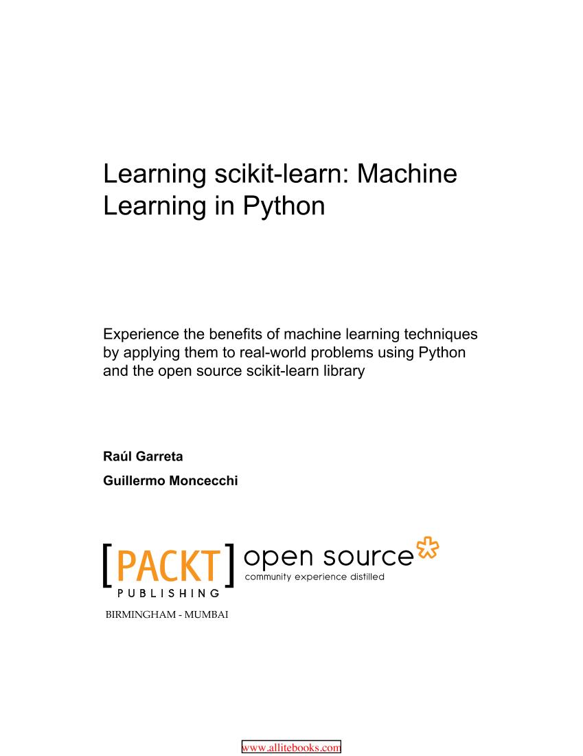 Learning scikit-learn Machine Learning in Python-电子书-第2页