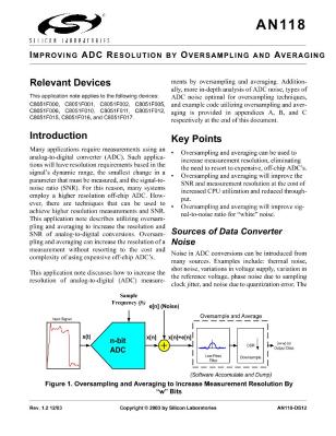 IMPROVING ADC RESOLUTION BY OVERSAMPLING AND AVERAGING