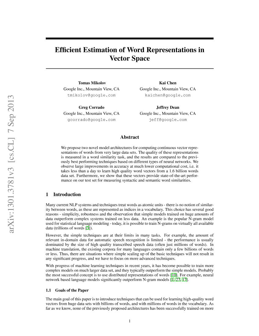 Mikolov 等。 - 2013 - Efficient Estimation of Word Representations in Ve-电子书-第2页