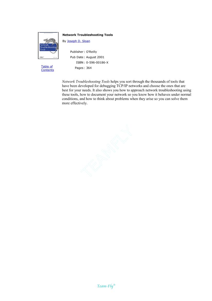 OReilly - Network Troubleshooting Tools-电子书-第1页