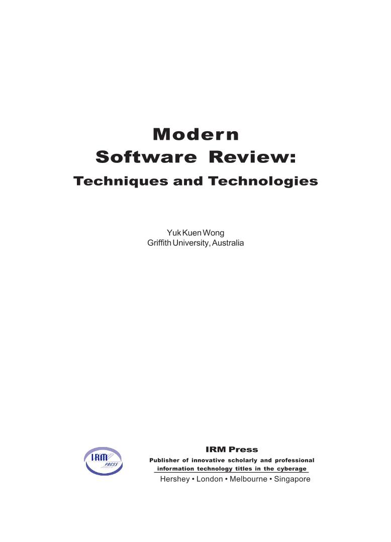 IRM.Press.Modern.Software.Review.Techniques.and.Technologies.Mar.2006-电子书-第2页