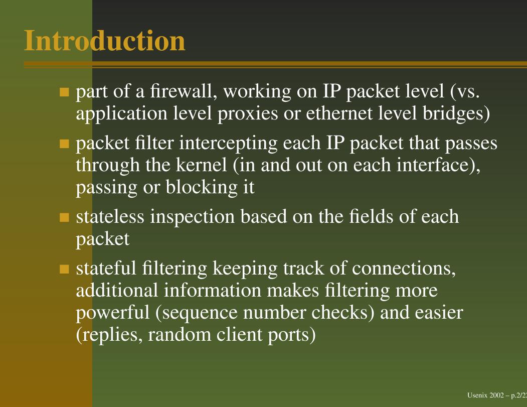 Design and Performance of the OpenBSD Statefull Packet Filter - Slides-电子书-第2页