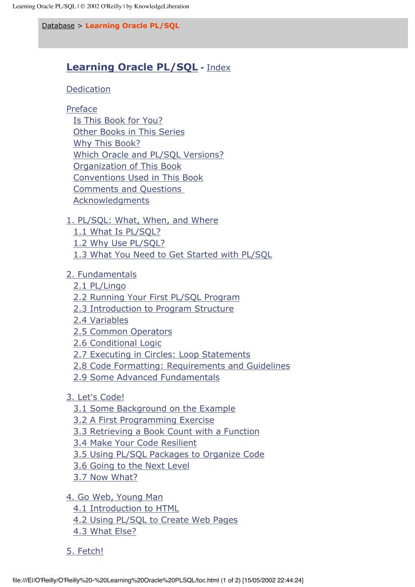 Learning Oracle PL-SQL [O'Reilly, 524s, 2001r]-电子书-第5页