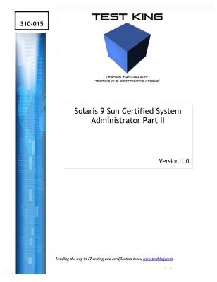 Testking 310-015 - Solaris 9 - Sun Cert. Syst. Adm. part II v1