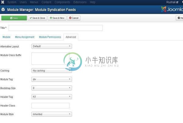 Joomla Syndicate模块