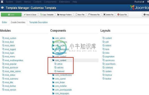 joomla模板经理