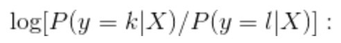 \logP(y=k | X) / P(y=l | X)