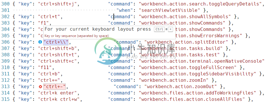 keybindings.json guidance