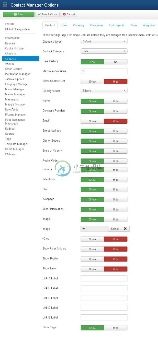 Joomla添加联系人