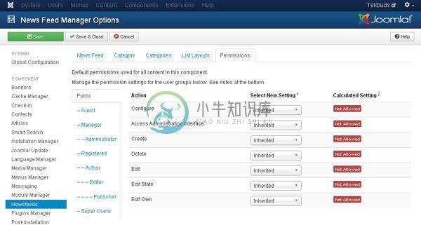 Joomla添加新闻Feed