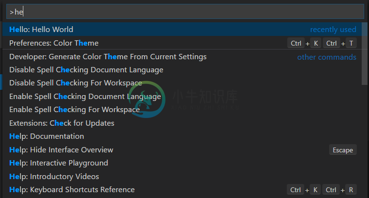 commands extension point example