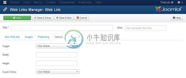 Joomla添加Weblinks