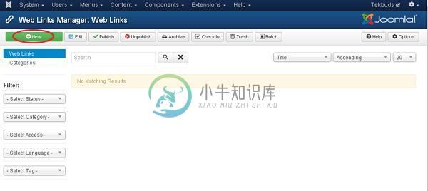 Joomla添加Weblinks