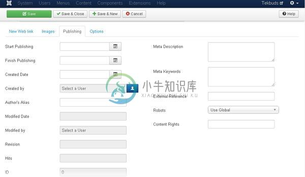 Joomla添加Weblinks