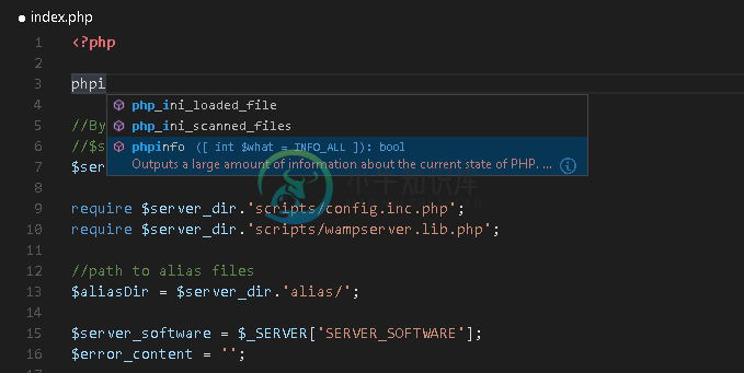 show PHP IntelliSense