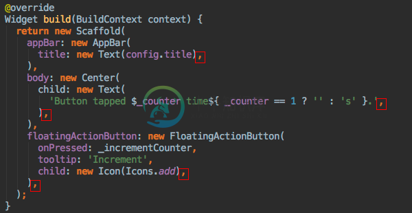 Automatically formatted code with trailing commas