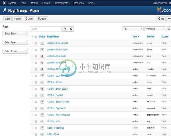 Joomla插件经理