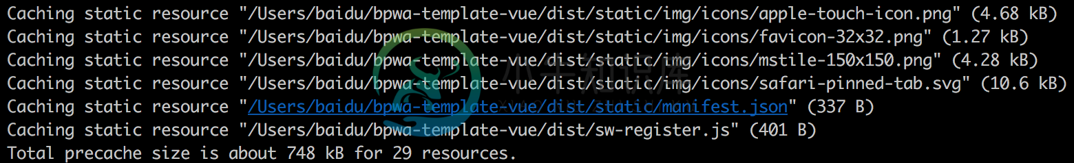 sw-precache 缓存的静态资源列表