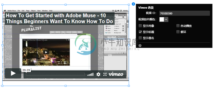 配置 Vimeo 构件