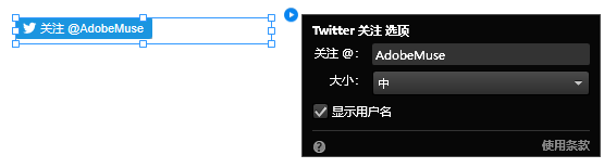 配置“Twitter 关注”构件