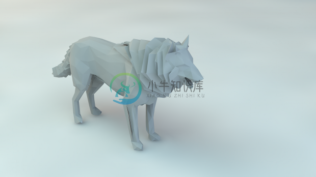 low poly wolf