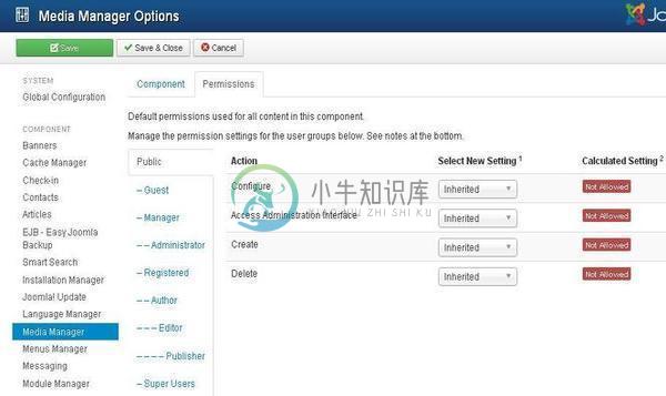 Joomla媒体设置