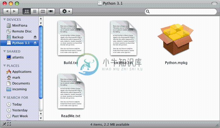 [Python 安装程序磁盘映像的内容]