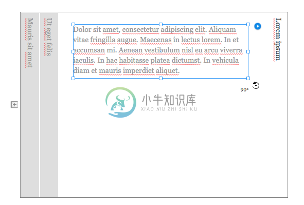 如果您想要在内容区域显示文本，可旋转现有的占位符文本内容。