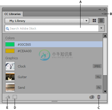 Adobe Muse 中的 CC Libraries 面板