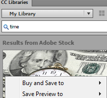 购买 Adobe Stock 图像或将预览保存至 CC Libraries
